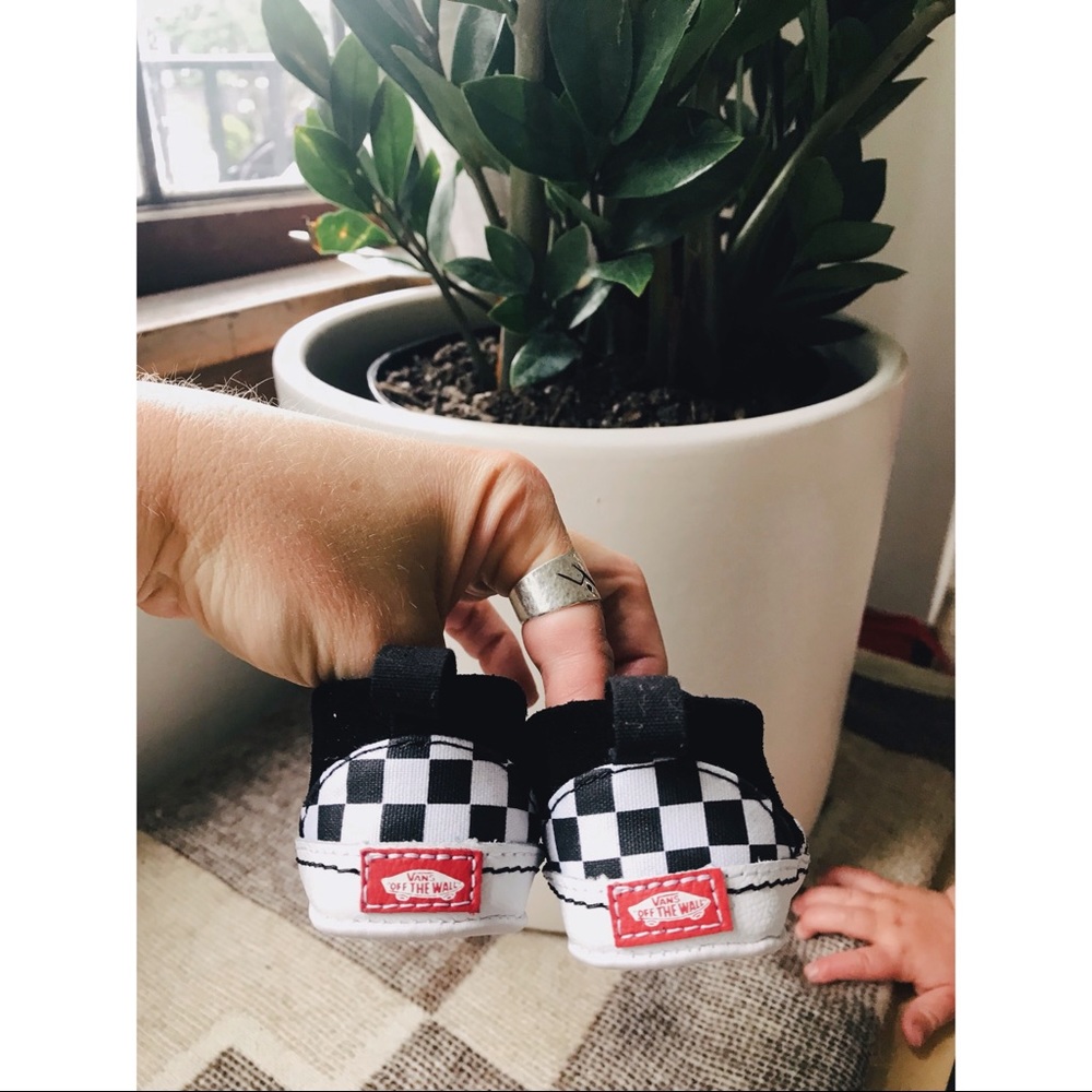 Black & White Checkered Infant Vans Size 3